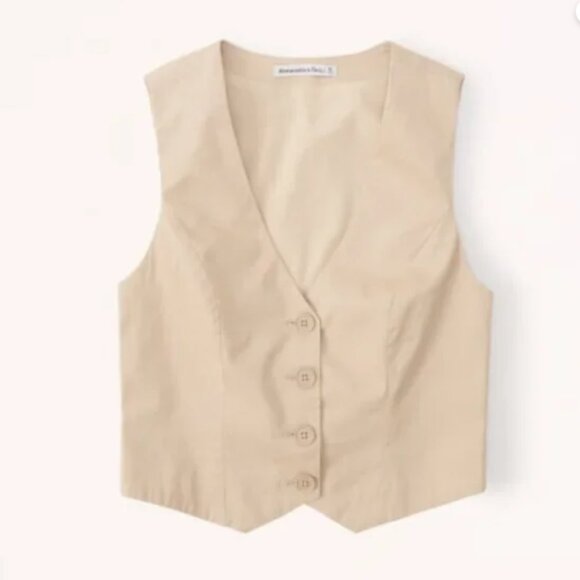 Abercrombie & Fitch Jackets & Blazers - Abercrombie & Fitch Women’s Tailored Vest Set Top - Size L - Tan
